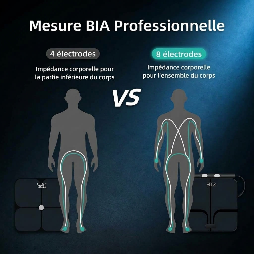 Balance vocale à 8 électrodes – Bioimpédance, 28 données corporelles