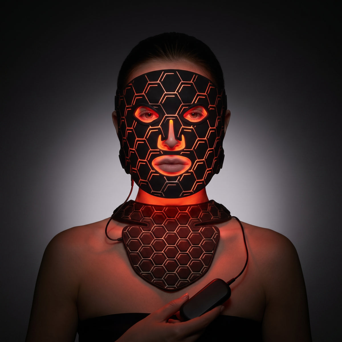 Masque LED Ondéa Silicone – Visage et cou, 160 perles LED, 7 couleurs