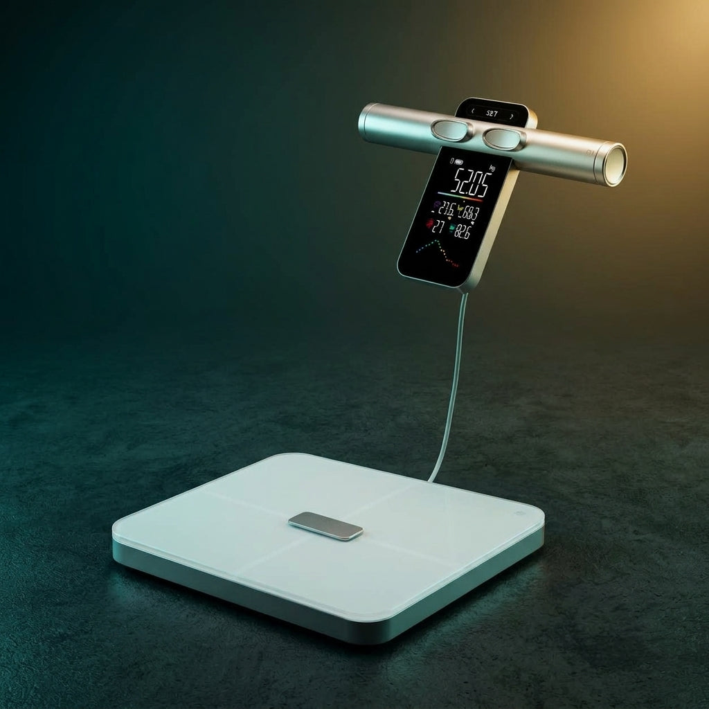 Balance de poids corporel Smart 8 électrodes – Bioimpédance, graisse corporelle, eau, masse musculaire et IMC