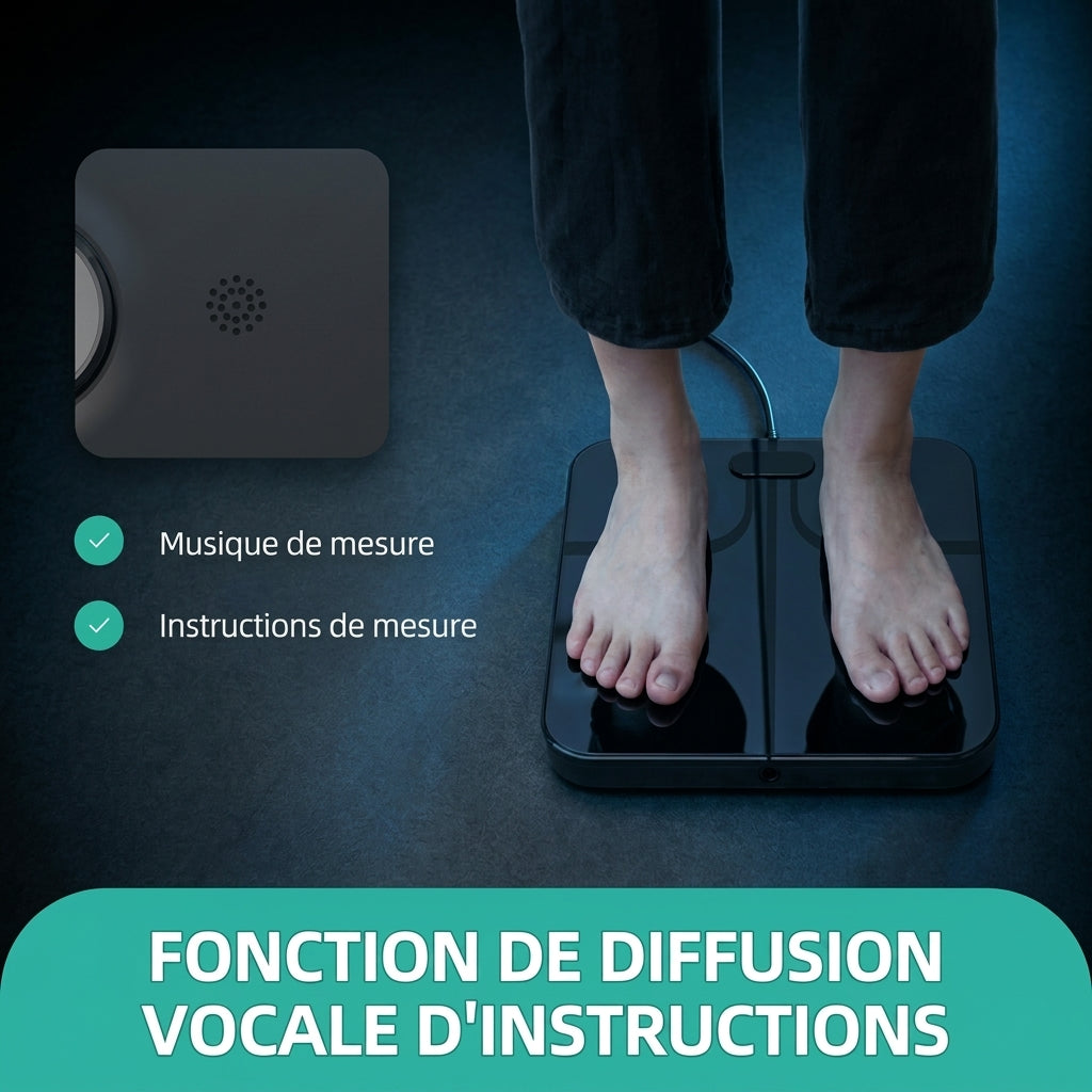 Balance vocale à 8 électrodes – Bioimpédance, 28 données corporelles