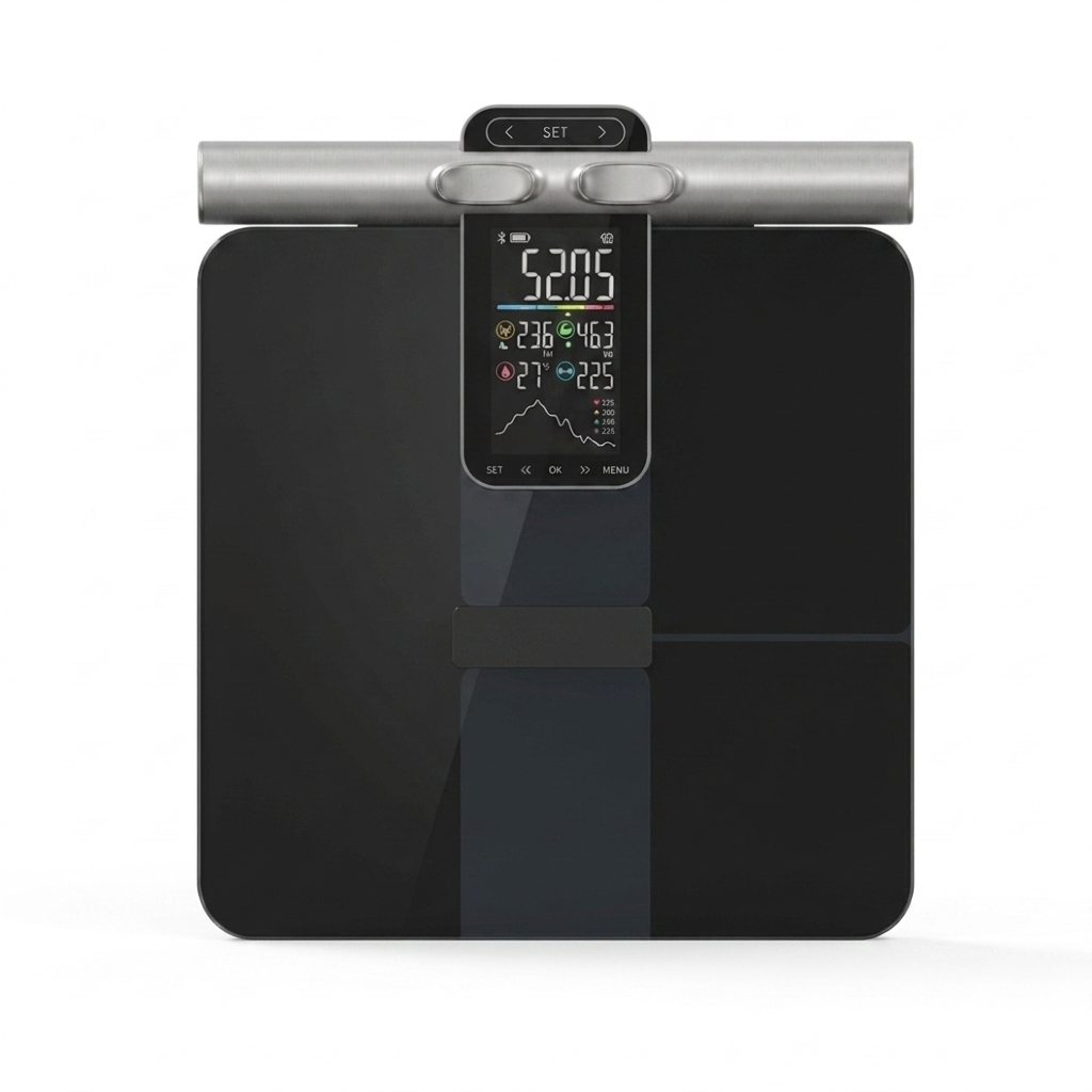 Balance de poids corporel Smart 8 électrodes – Bioimpédance, graisse corporelle, eau, masse musculaire et IMC