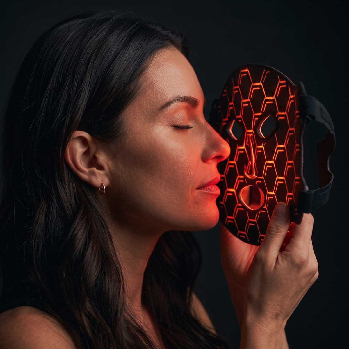 Masque LED Ondéa Silicone – Visage et cou, 160 perles LED, 7 couleurs