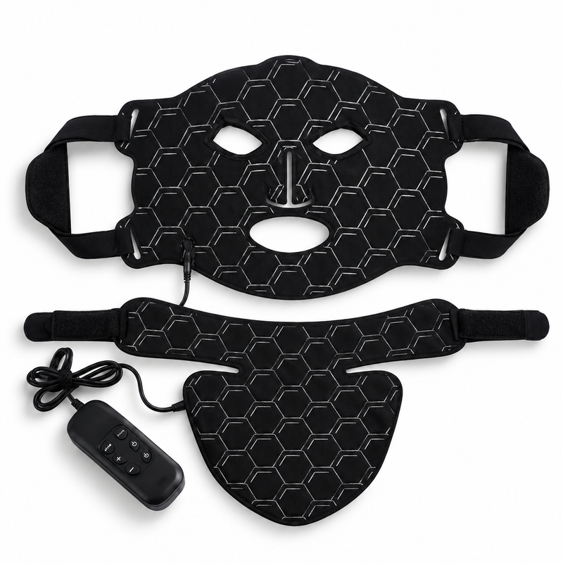 Masque LED Ondéa Silicone – Visage et cou, 160 perles LED, 7 couleurs