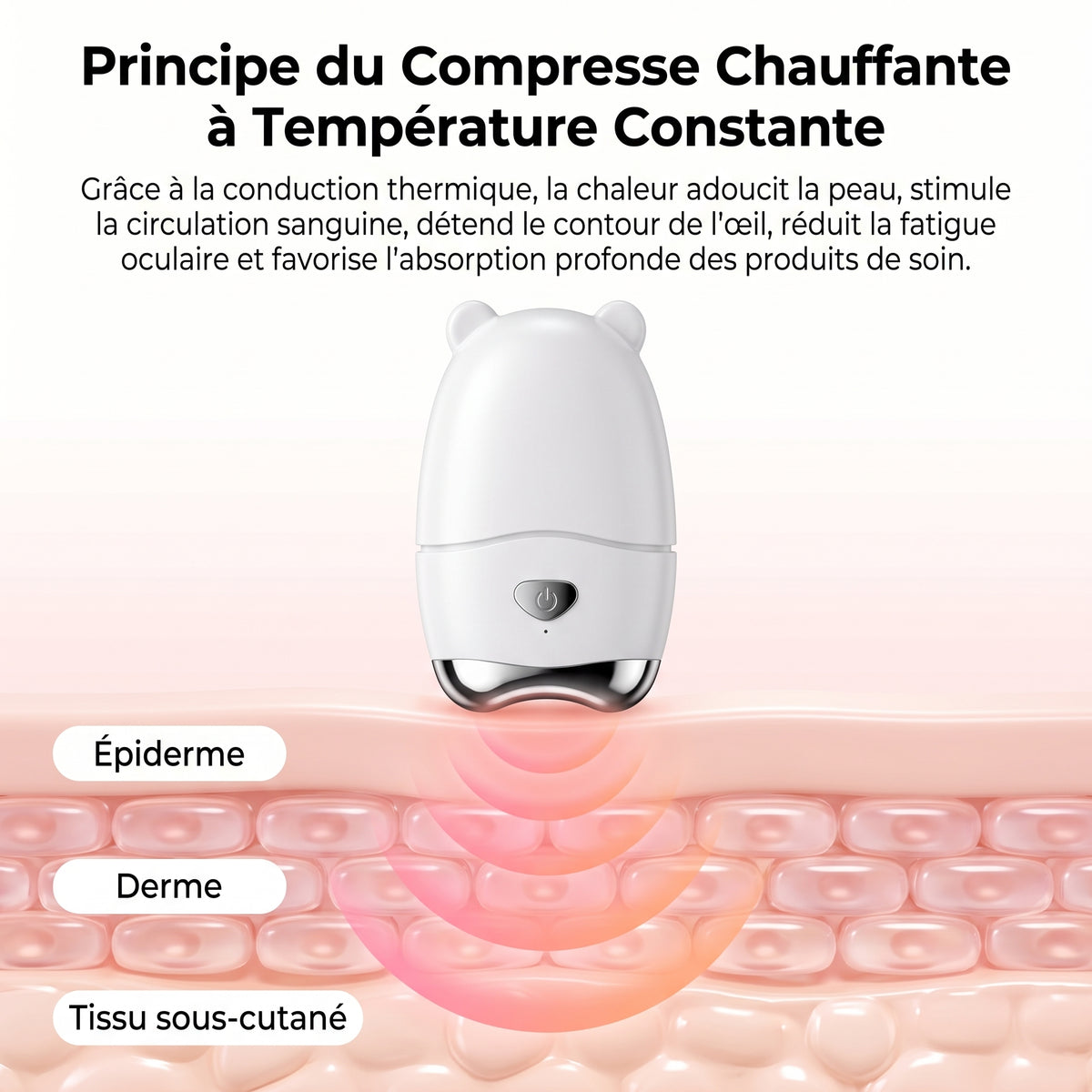 Masseur oculaire électrique Ondéa – Brume nano et compresse chauffante, yeux secs et fatigue, rechargeable USB