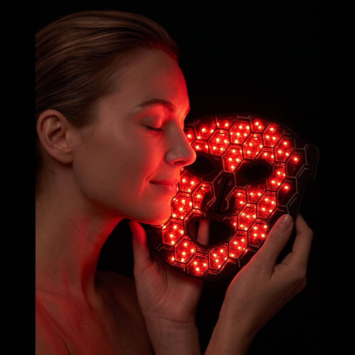 Masque LED Ondéa Silicone – Visage et cou, 160 perles LED, 7 couleurs