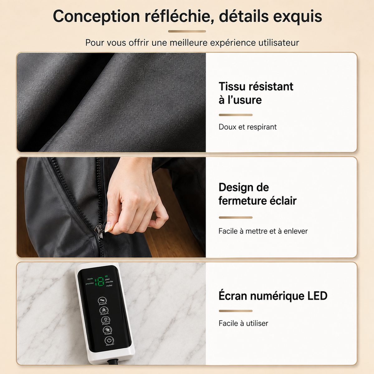 Bottes de Massage Jambes à Ondes d'Air – Compression 360°