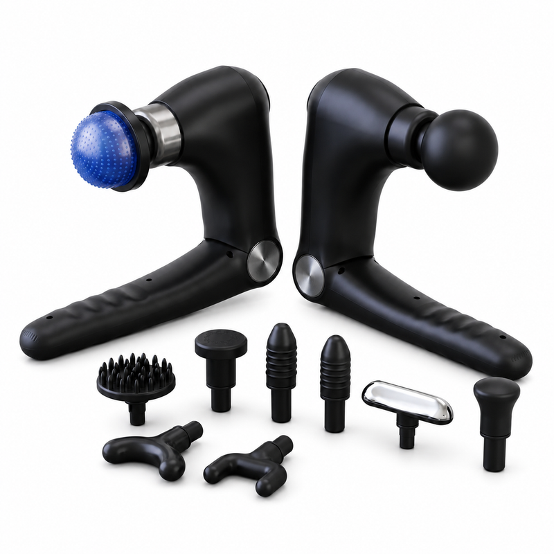 Pistolet de massage pliable Ondéa – Poignée extensible, chaud et froid, 10 têtes